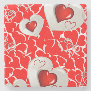 Marble Stone Coaster Valentine's Day