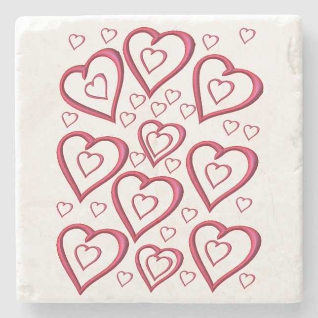 Marble Stone Coaster Valentine's Day (Front)