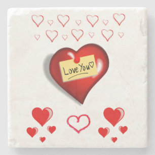 Marble Stone Coaster Valentine's Day
