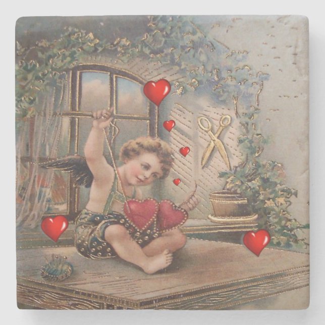 Marble Stone Coaster Valentine's Day (Front)