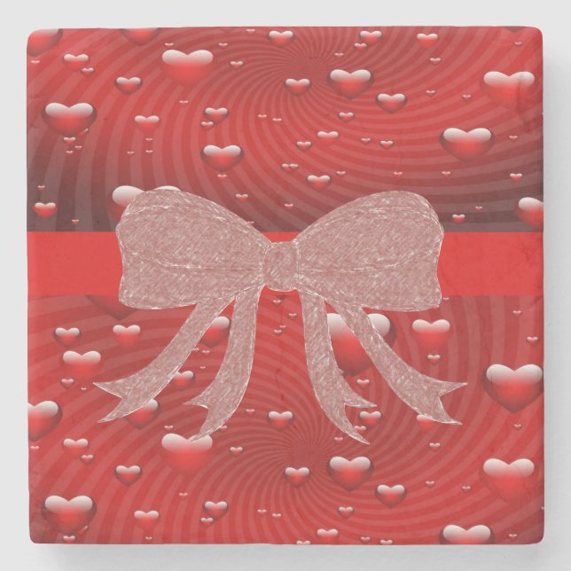 Marble Stone Coaster Valentine's Day (Front)