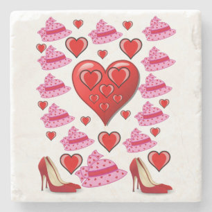 Marble Stone Coaster Valentine's Day