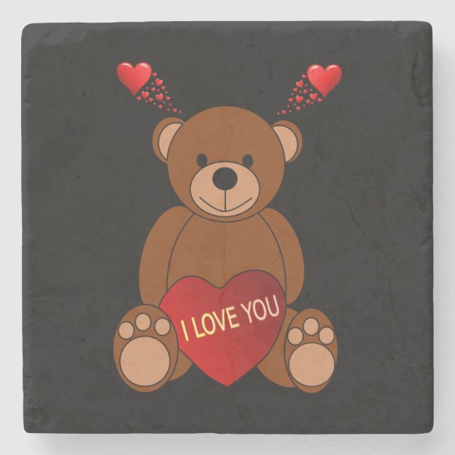 Marble Stone Coaster Valentine's Day (Front)