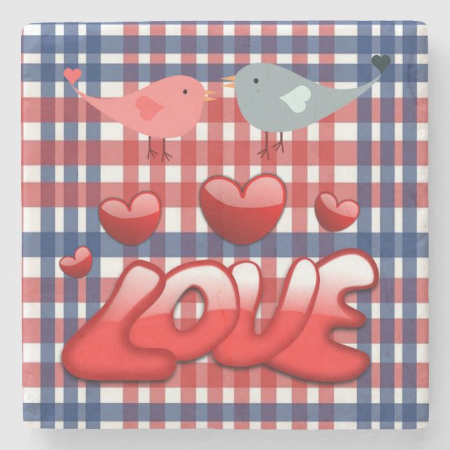 Marble Stone Coaster Valentine's Day (Front)