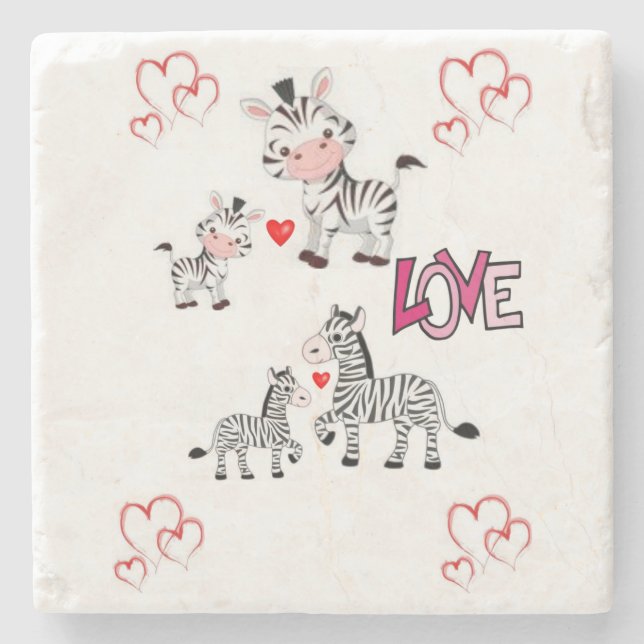 Marble Stone Coaster Valentine's Day (Front)
