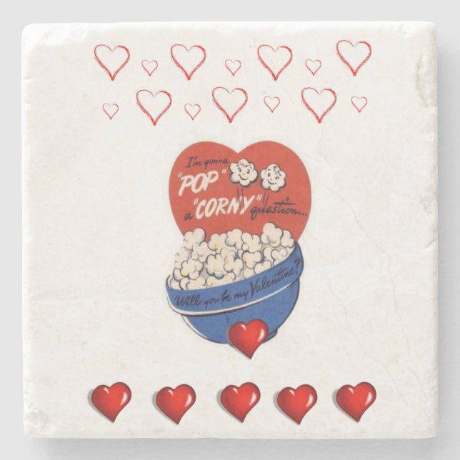 Marble Stone Coaster Valentine's Day (Front)