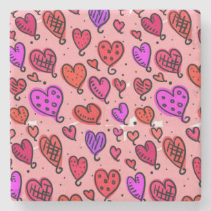 Marble Stone Coaster Valentine's Day