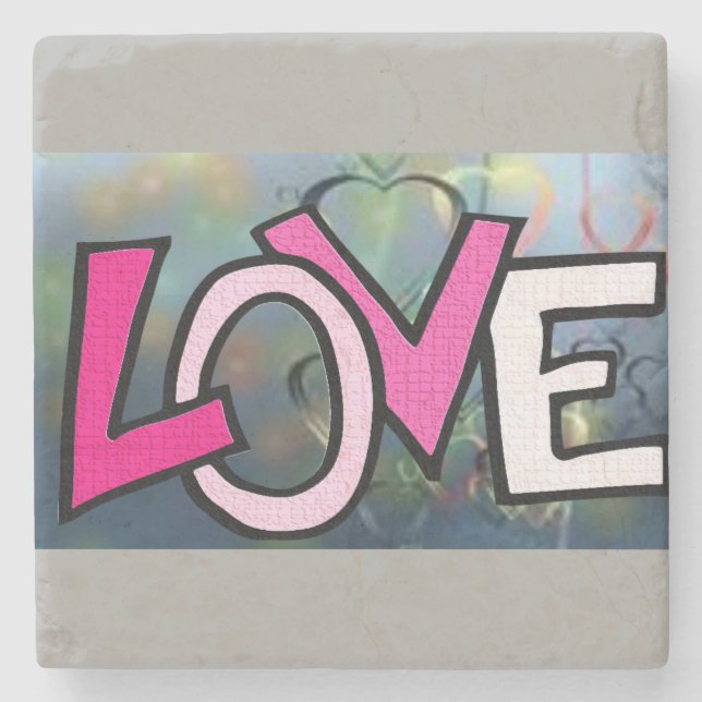 Marble Stone Coaster Valentine's Day (Front)