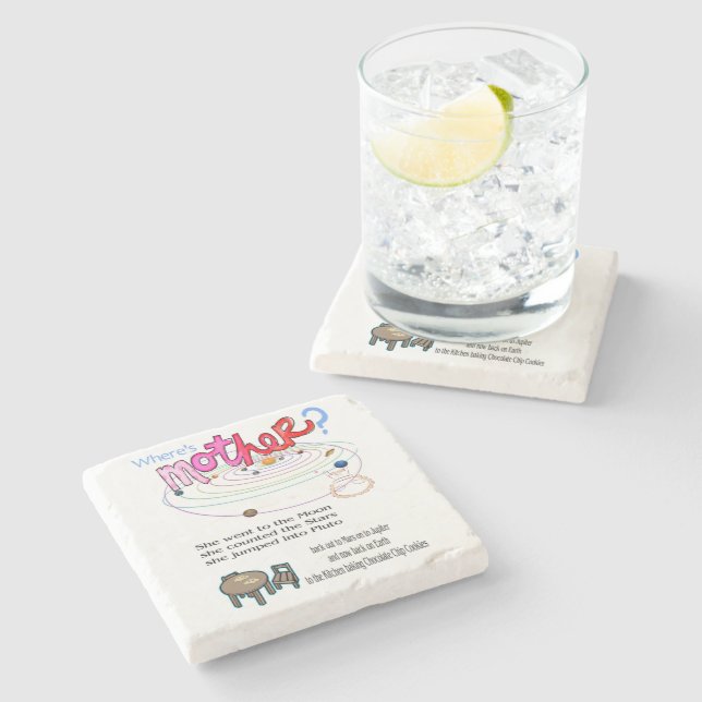 Marble Stone Coaster Where's Mother? (Side)