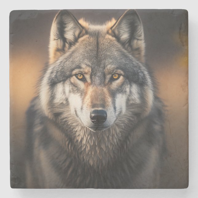 Marble Stone Coaster-Wolf Stone Coaster (Front)
