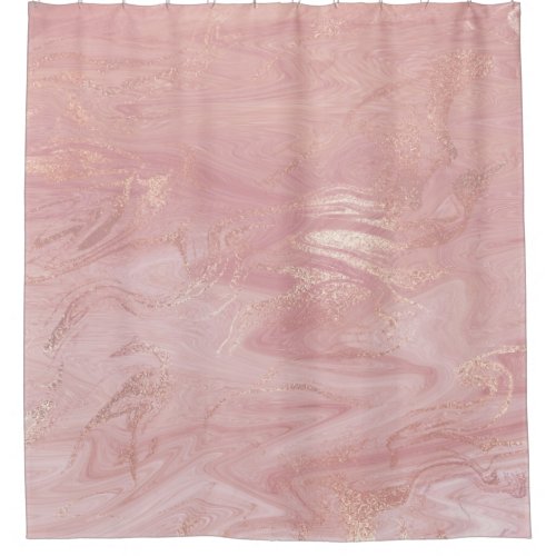 Marble Stone Molten Gold Abstract Pink Rose Gold Shower Curtain