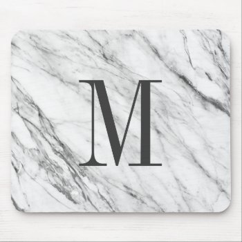 Marble Stone Monogrammed Mousepad by Whimzy_Designs at Zazzle
