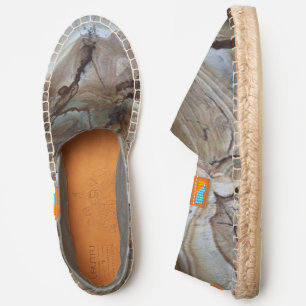 Marble Stone Pattern Brown Gray Espadrilles