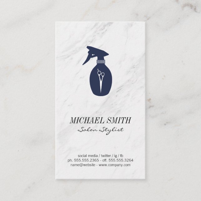 Marble Stone | Salon Stylist Business Card (Front)