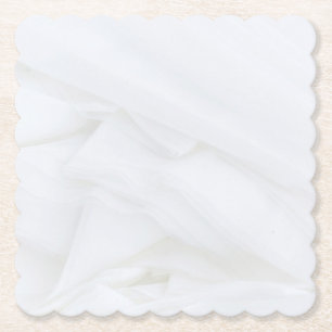 Marble Stone Scalloped Square Paper Coaster