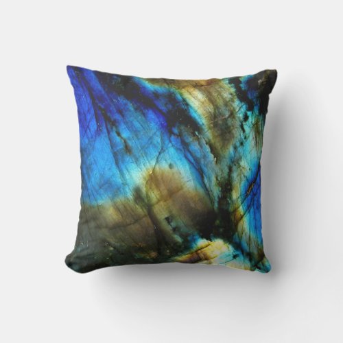 marble stone teal turquoise indigo blue agate outdoor pillow