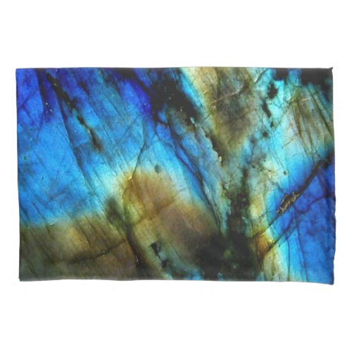 marble stone teal turquoise indigo blue agate pillow case