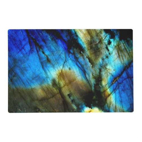 marble stone teal turquoise indigo blue agate placemat