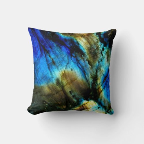 marble stone teal turquoise indigo blue agate throw pillow