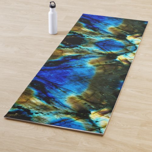 marble stone teal turquoise indigo blue agate yoga mat