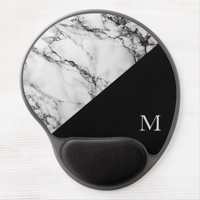 Marble Stone Texture Black And White Gel Mouse Pad | Zazzle