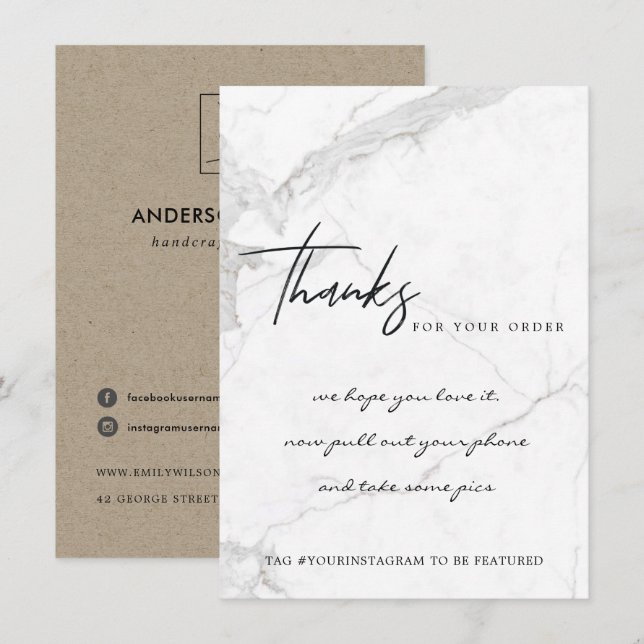 MARBLE STONE TEXTURE CORPORATE BUSINESS LOGO THANK YOU CARD (Front/Back)