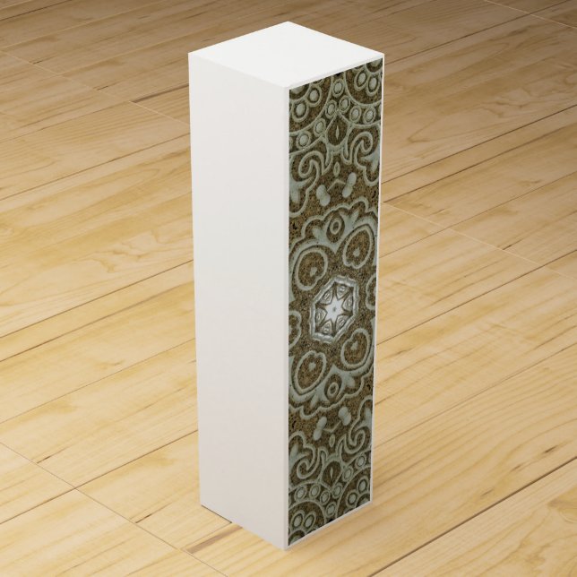 Marble Stone Texture Print Minimalist Aesthetic Wine Box (Front)