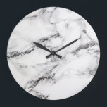 Marble Stone White And Black Large Clock<br><div class="desc">Elegant marble stone in black and white colors</div>