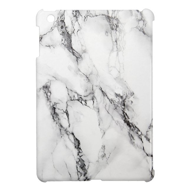 Marble Stone With Black And Gray Textured Case For The iPad Mini (Back)