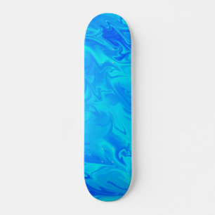 Marble Swirl Aqua Blue  Skateboard
