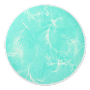 Marble swirl print - aqua / robin's egg blue ceramic knob