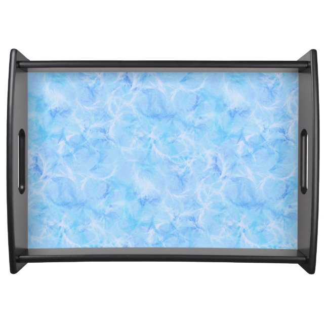 Marble swirl print - sky blue serving tray (Front)