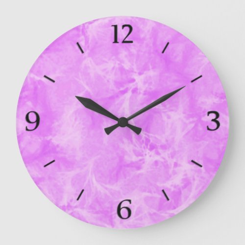 Marble swirl print _ soft violet large clock
