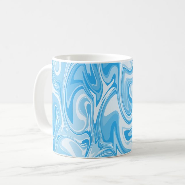 Marble Swirl Texture - Blue Tones  Coffee Mug (Front Left)