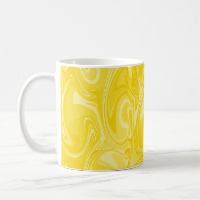 Marble Swirl Texture - Yellow Tones  Coffee Mug (Left)