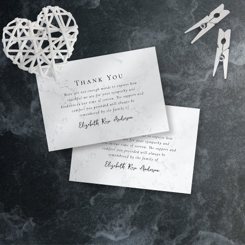 Marble Sympathy Funeral  Thank You Card