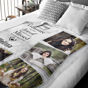 Marble Sympathy Memorials Keepsake Photo Collage Fleece Blanket