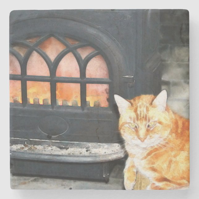 Marble Tabby Cat Coaster (Front)