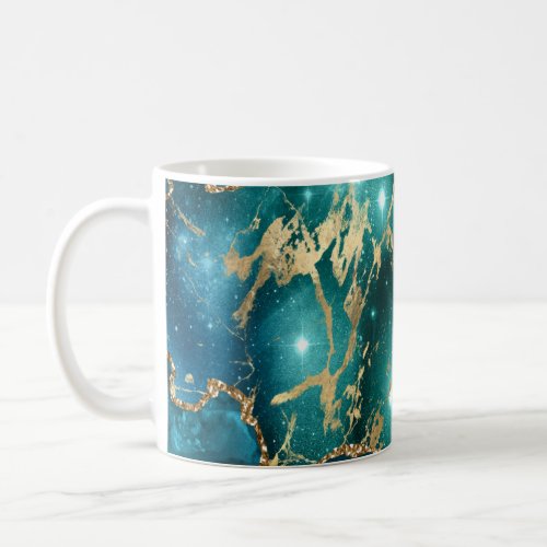 Marble teal Agate Coffee glitter  Coffee Mug
