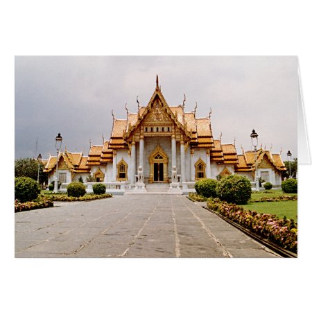 Marble Temple Of Gold Over Khmer Lion Card