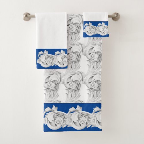 Marble Tendrils on a Bathroom Towel Set