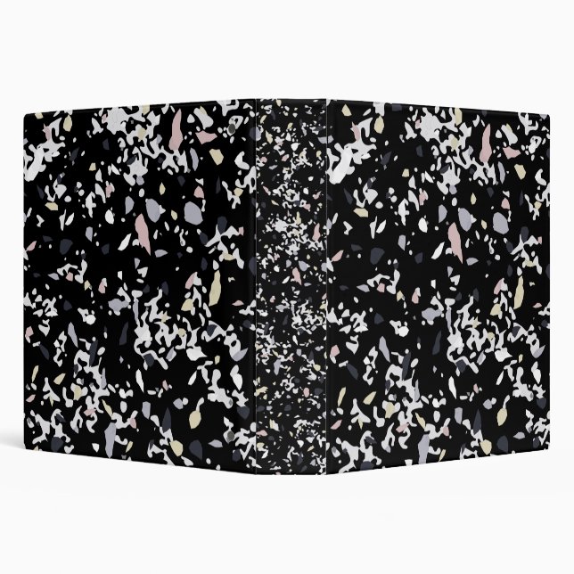 Marble Texture Black     3 Ring Binder (Background)