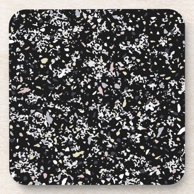 Marble Texture Black        Beverage Coaster (Front)
