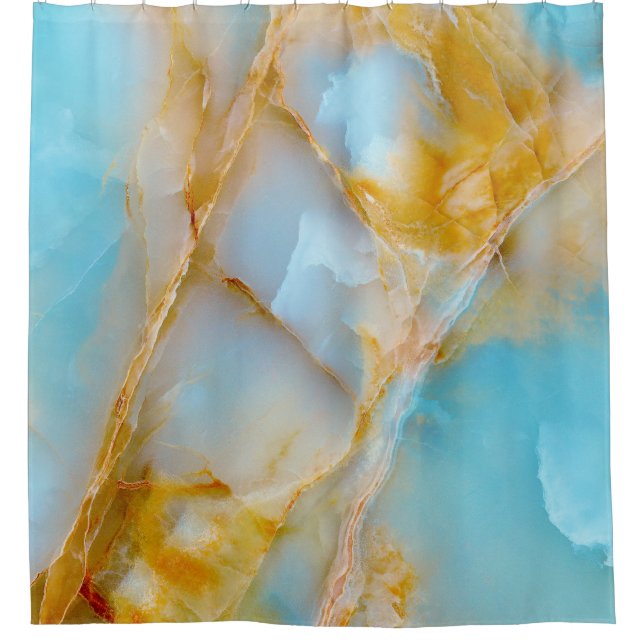 Marble texture, colorful onyx interior. shower curtain (Front)