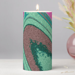 Marble Texture Colorful Pillar Candle