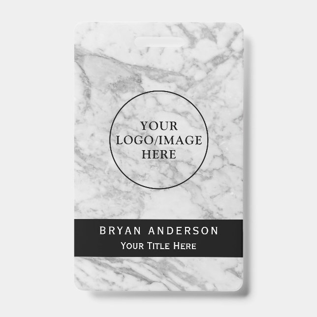 Marble Texture Company Custom Name Badge (Front)