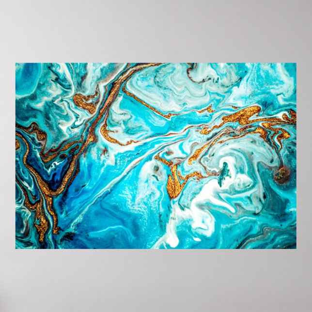 Marble texture. Eastern technique. Contemporary ar Poster (Front)