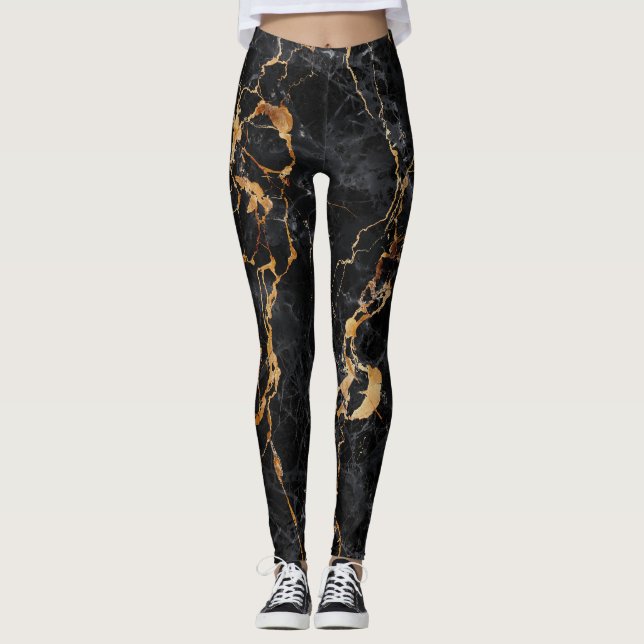 Marble Texture: Elegant Stone Surface. Leggings (Front)