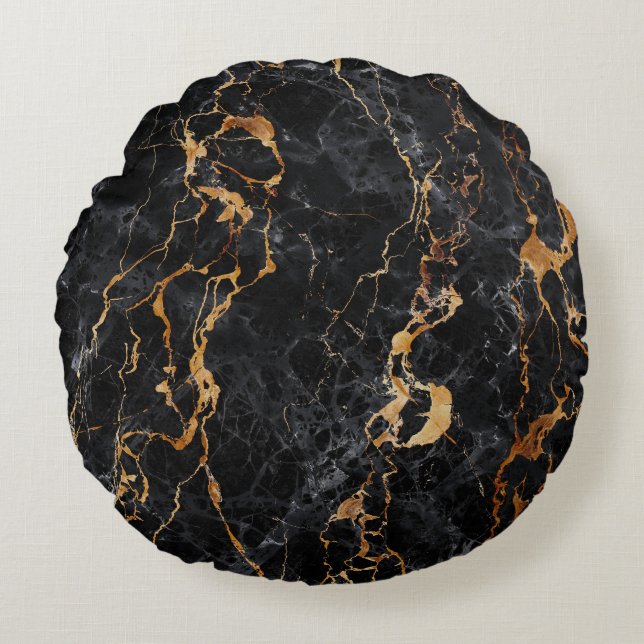 Marble Texture: Elegant Stone Surface. Round Pillow (Front)