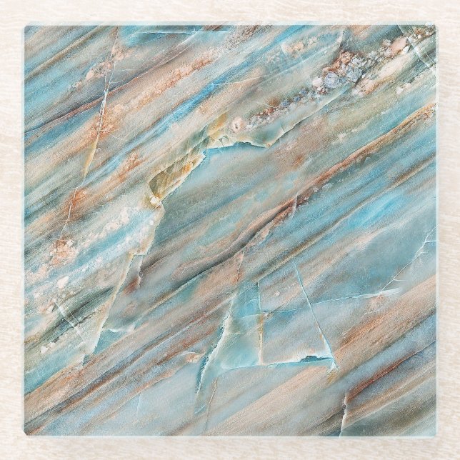 Marble texture: high-resolution print design glass coaster (Front)